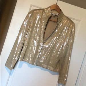 Champagne sparkling mandarin collared sweater